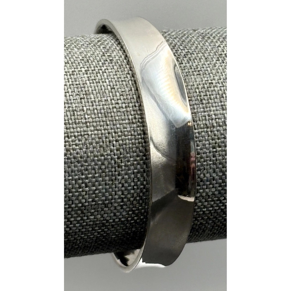 Vintage Sterling Silver Modernist Cuff Bracelet 925 Stamped Polished Minimalist